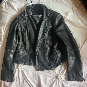 All Saints Cargo Leather Biker Jacket